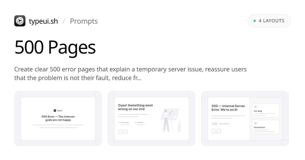 500 Page Prompts | TypeUI