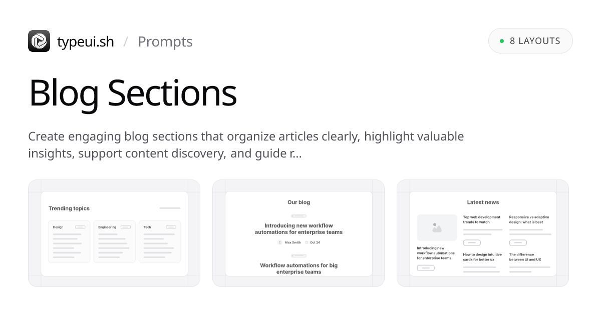 Blog Section Prompts | TypeUI