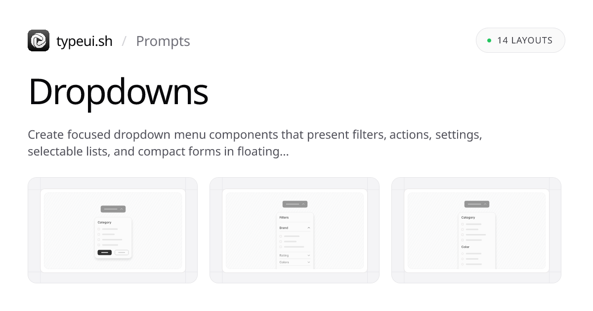 Dropdown Component Prompts | TypeUI
