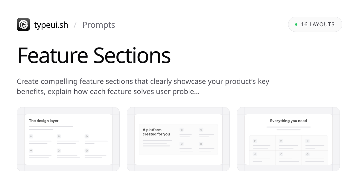 Feature Section Prompts | TypeUI