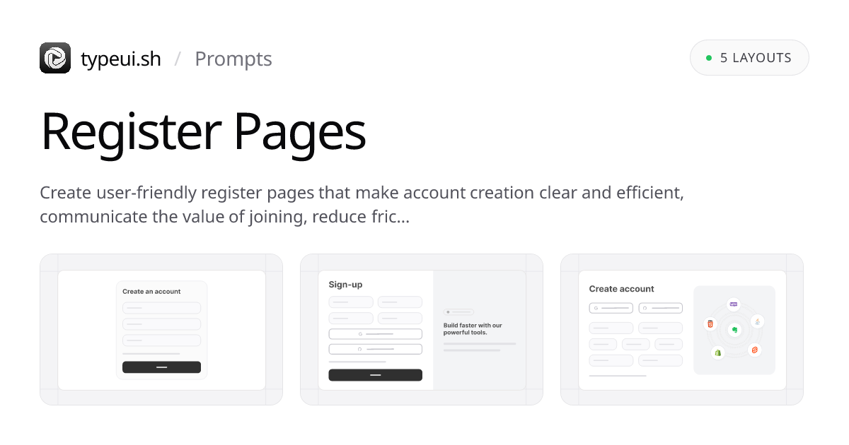 Register Page Prompts | TypeUI