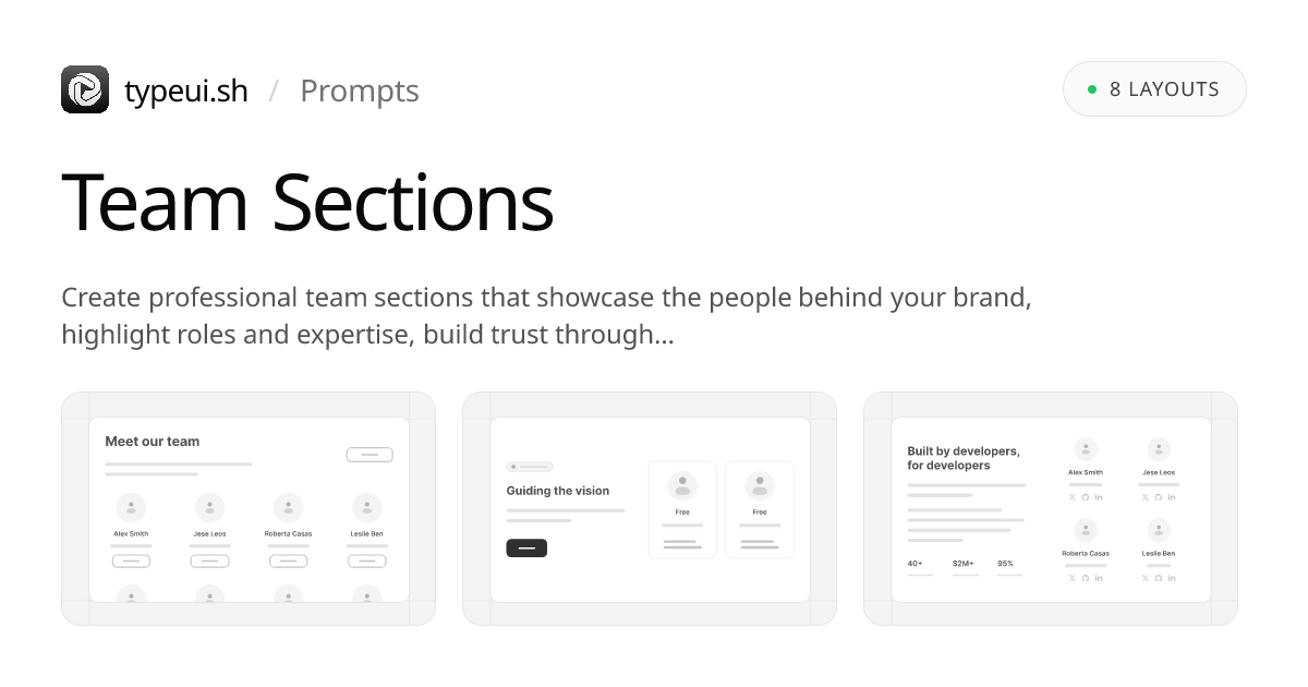 Team Section Prompts | TypeUI